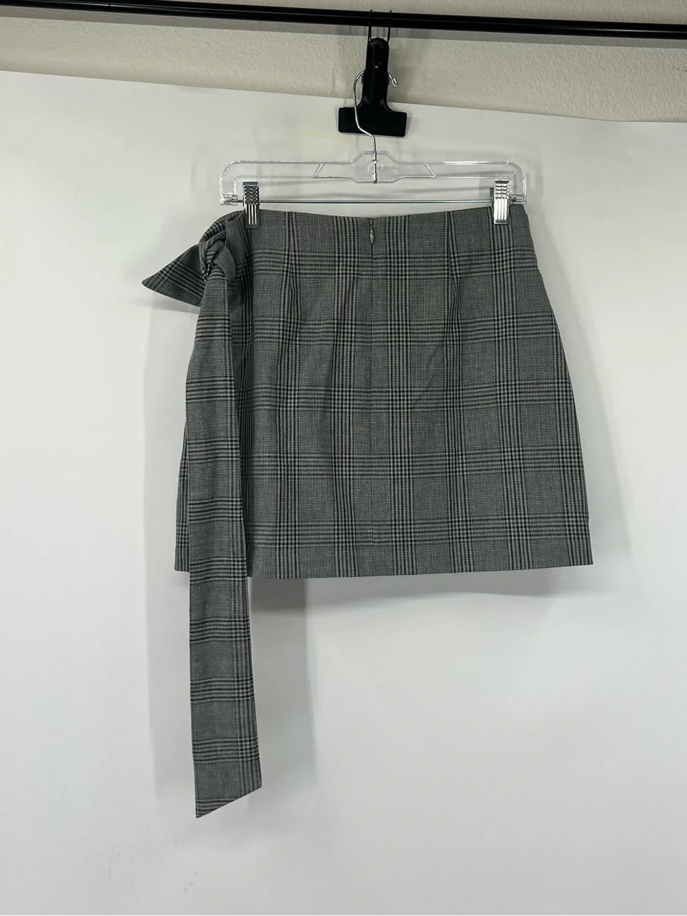 Wilfred Aritzia Plaid Faux Wrap-Front Mini Skirt